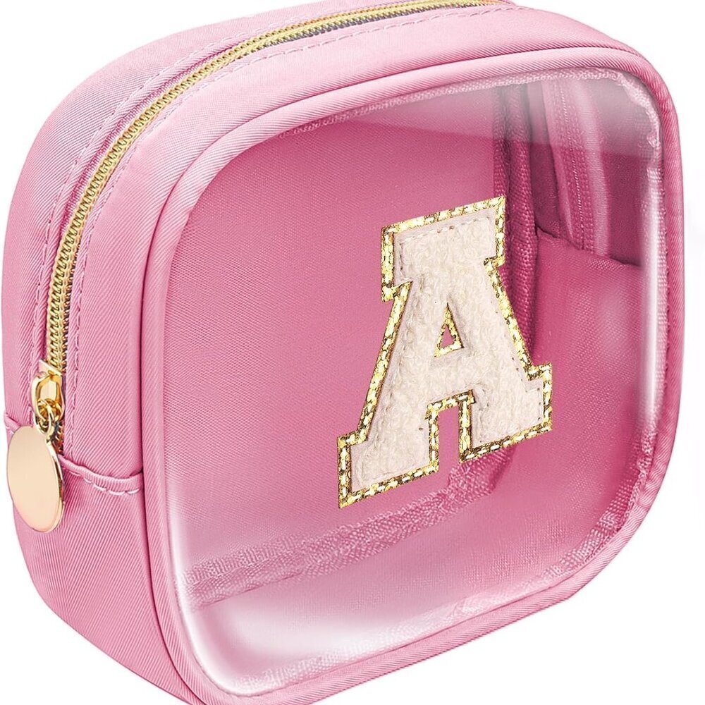 Initial Mini Makeup Bag | Make Up Bag Travel Toiletry Bag | Clear Makeup Bag | P